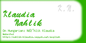 klaudia nahlik business card